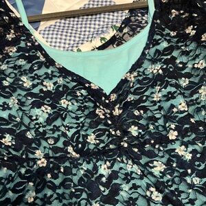 Lace Babydoll top with knit tank